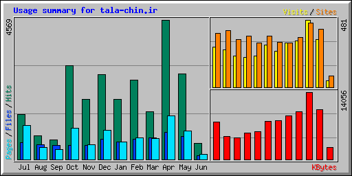 Usage summary for tala-chin.ir